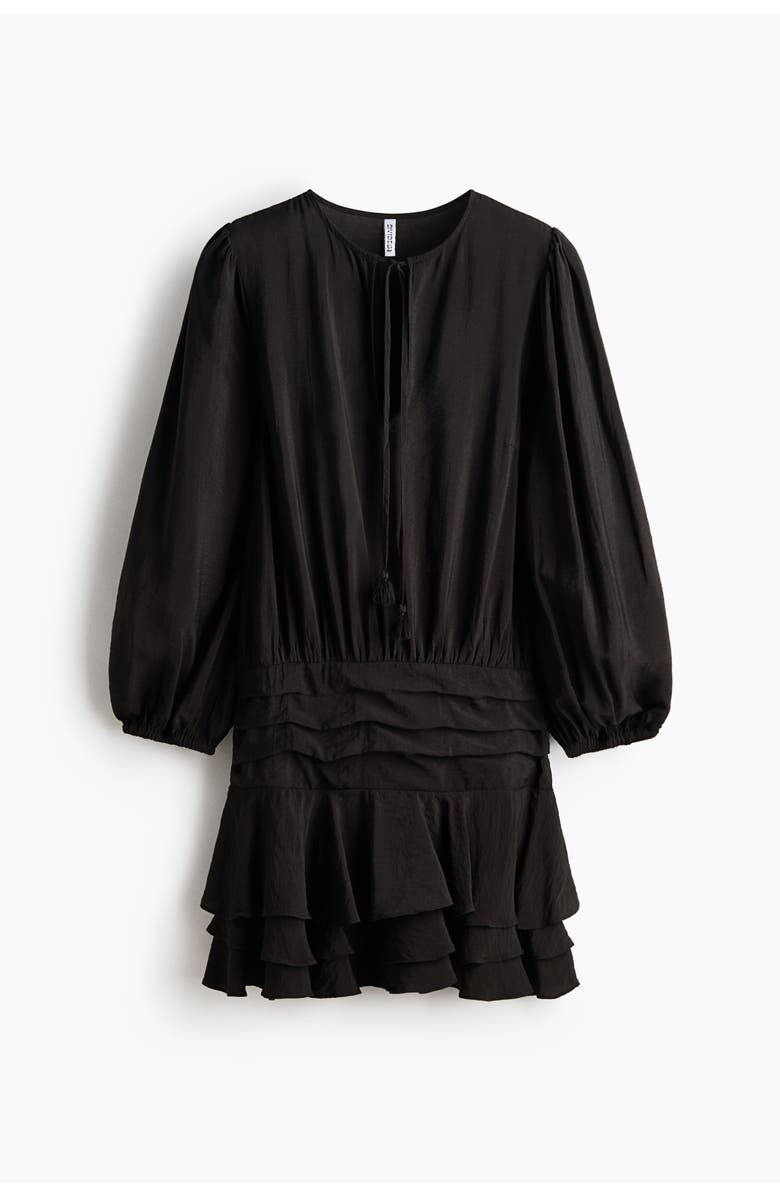H&M Dress with tiered skirt, Alternate, color, Dark Gray