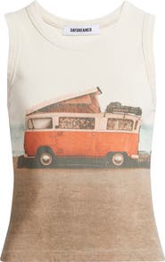 Daydreamer Beach Camper Cotton Graphic Tank