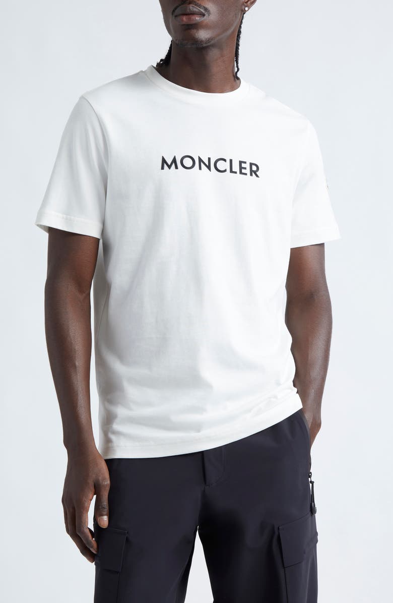 Moncler Logo Patch Cotton Graphic T-Shirt, Main, color, 