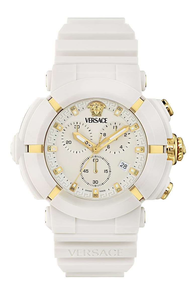 Real Active Chronograph Bracelet Watch, 45mm, Main, color, WHITE ECOCERAMIC