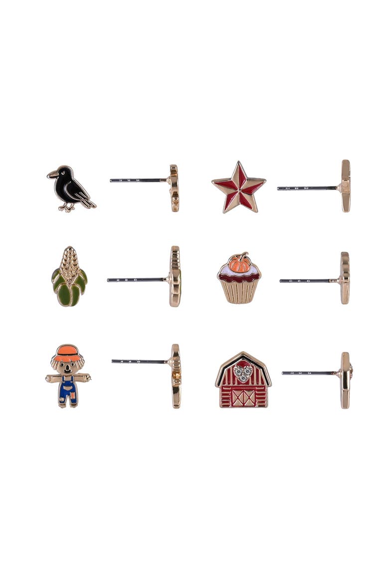 Farm Favorites 6 Pair Earring Set, Alternate, color, Orange