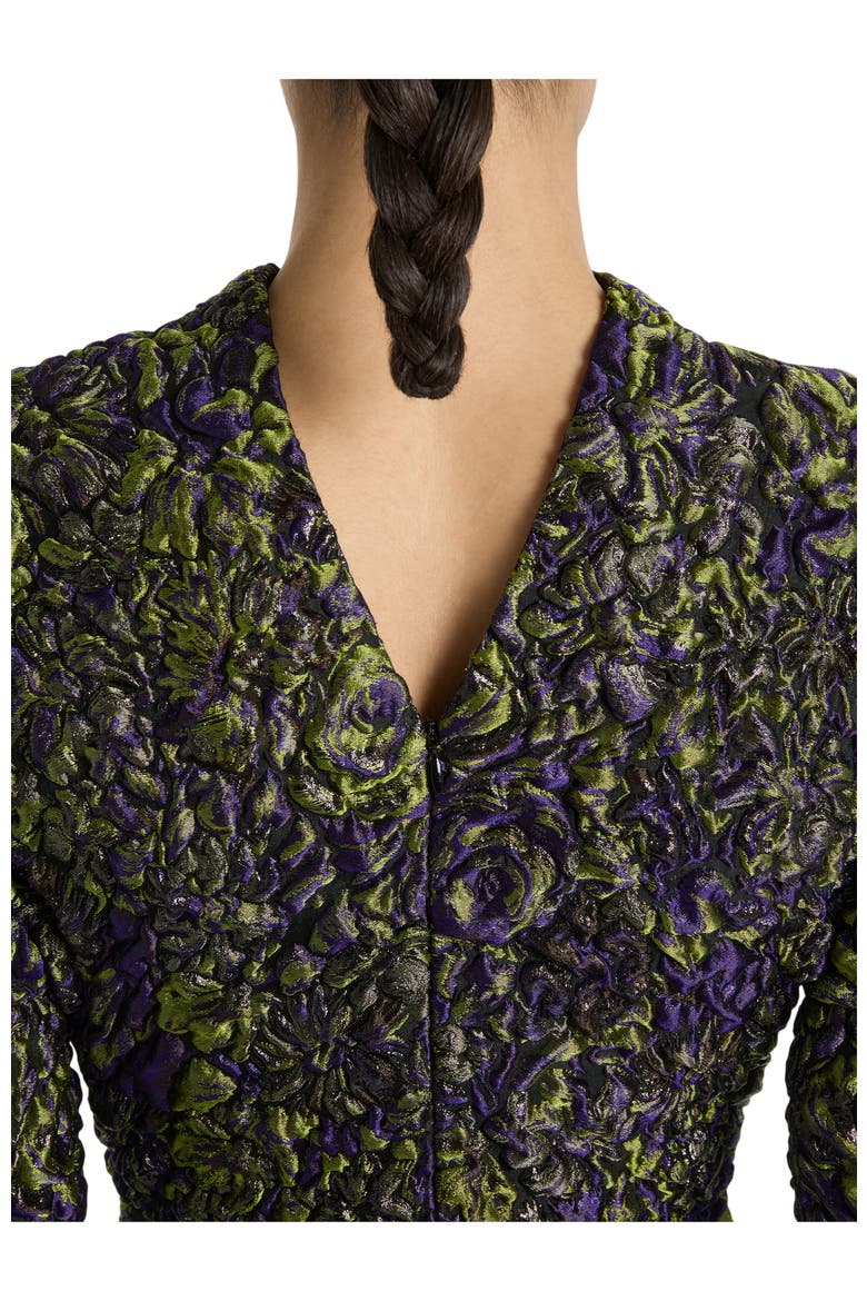 Cloqué Jacquard Dress, Alternate, color, green