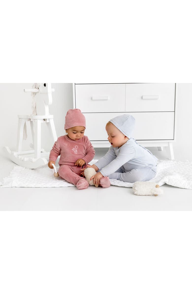 Pouf Velour Bunny Footie, Alternate, color, 