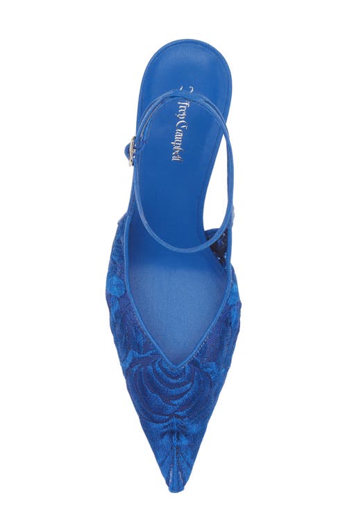 Jeffrey Campbell Exec Ankle Strap Pointed Toe Pump In Bright Blue