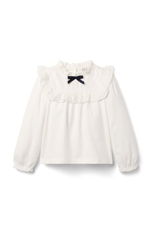 Janie And Jack Ruffle Trim Top In White