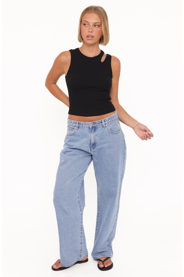 Elira Cutout Crop Tank, Alternate, color, BLACK