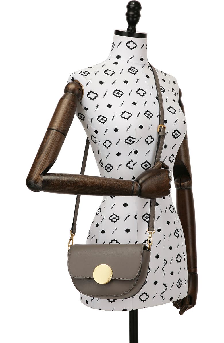 Oryany Lottie Leather Saddle Crossbody Bag, Alternate, color, Grey
