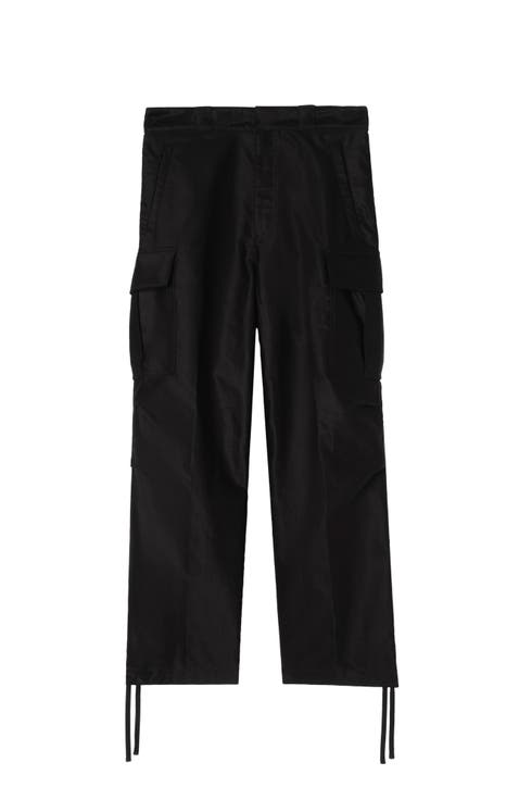 Cotton Sateen Cargo Trousers