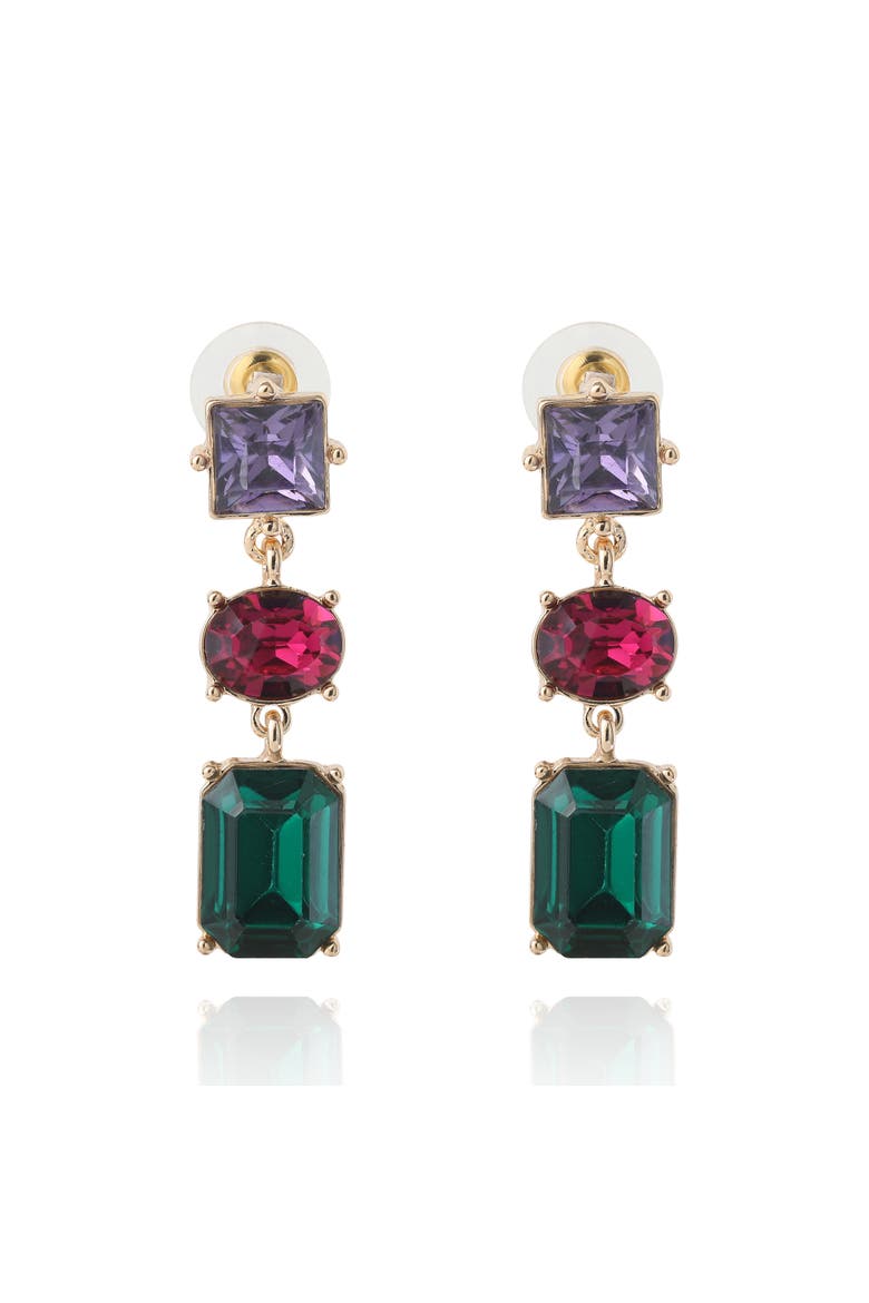 Multi-Gem Drop Earrings, Main, color, Multicolor