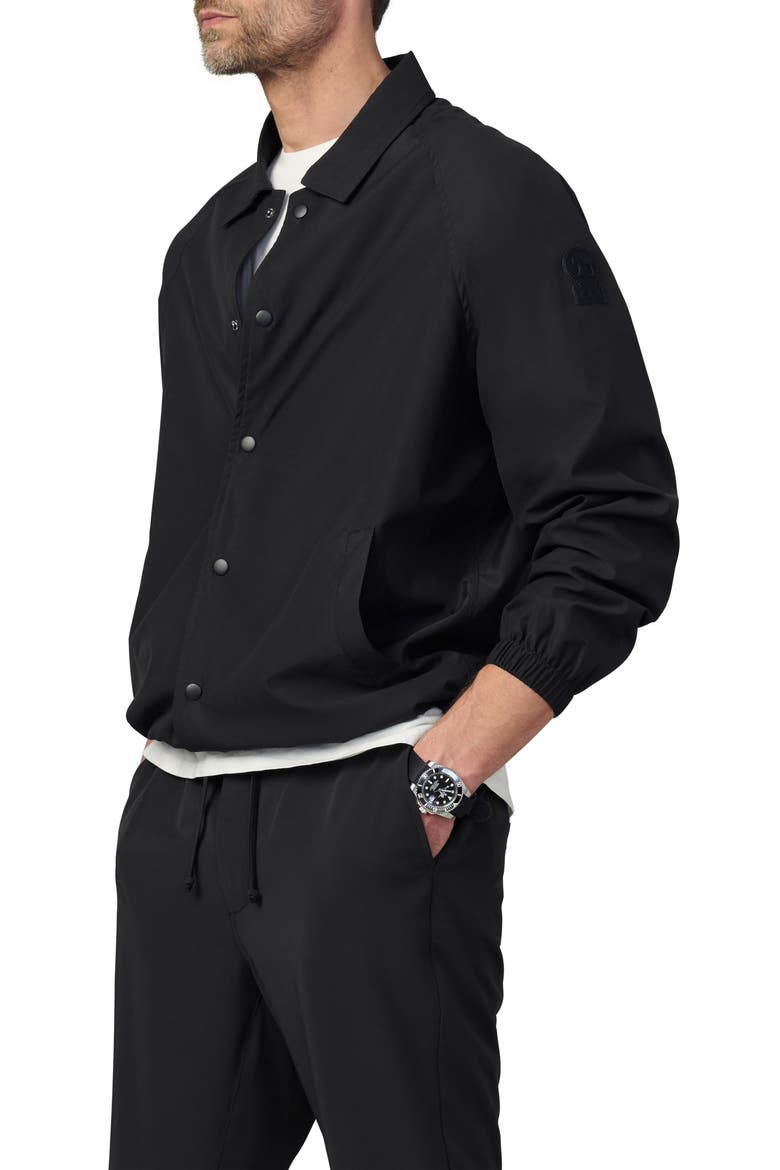 Water Resistant Nylon Coach's Jacket, Alternate, color, BLACK