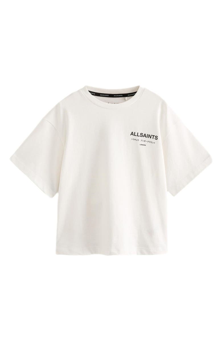 smALLSAINTS by ALLSAINTS Kids' Oversize Underground Logo Graphic T-Shirt, Main, color, White
