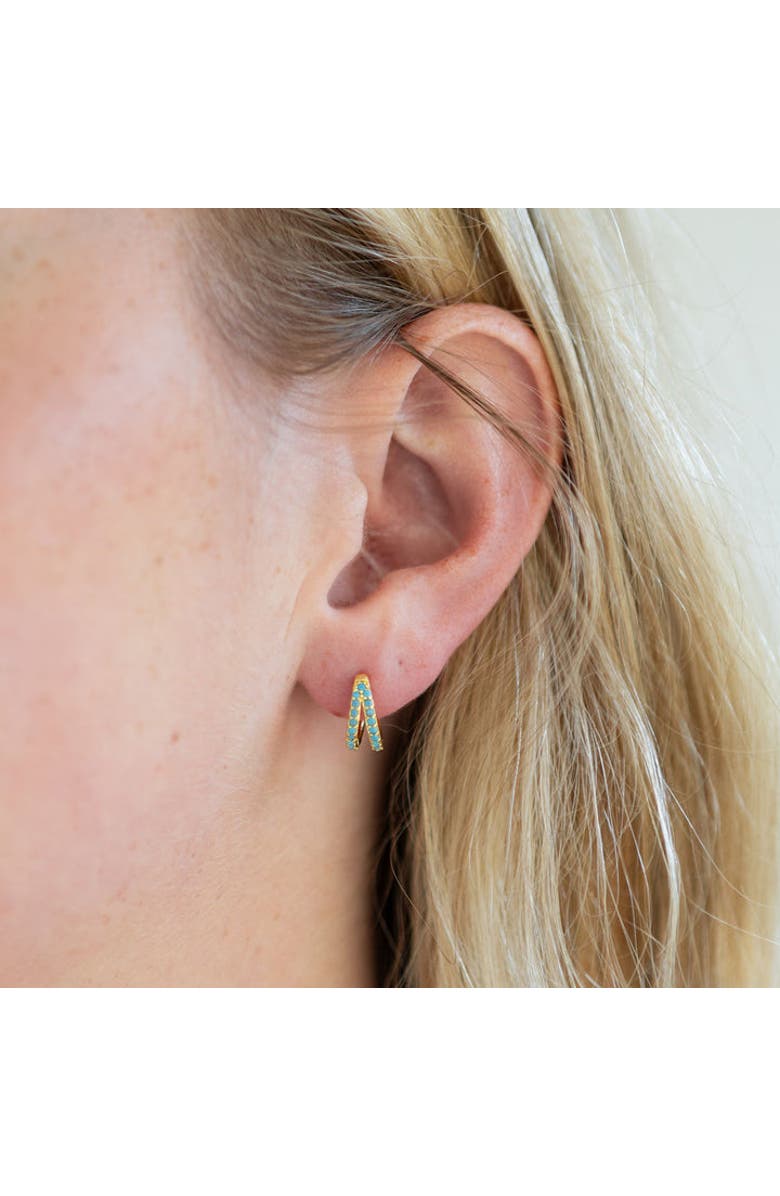 Erin McDermott Jewelry Double Turquoise Circle Hoops, Alternate, color, Gold