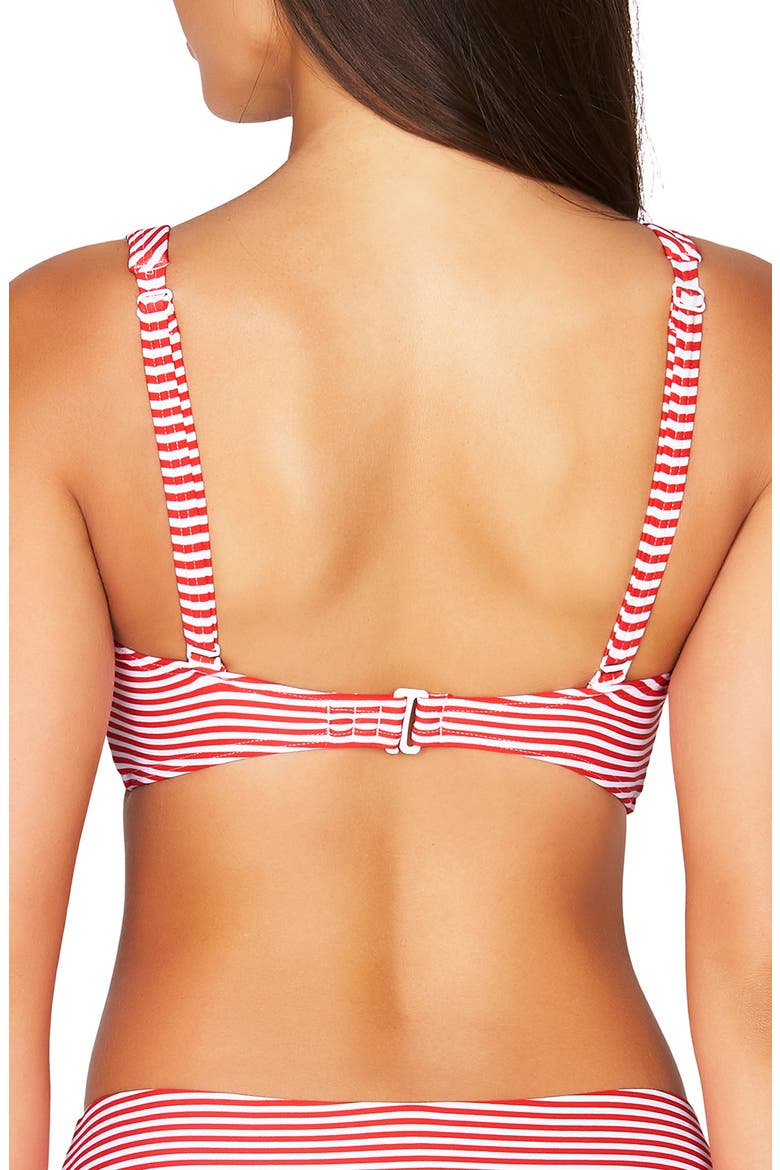 Sorrento Stripe Bikini Top, Alternate, color, RED