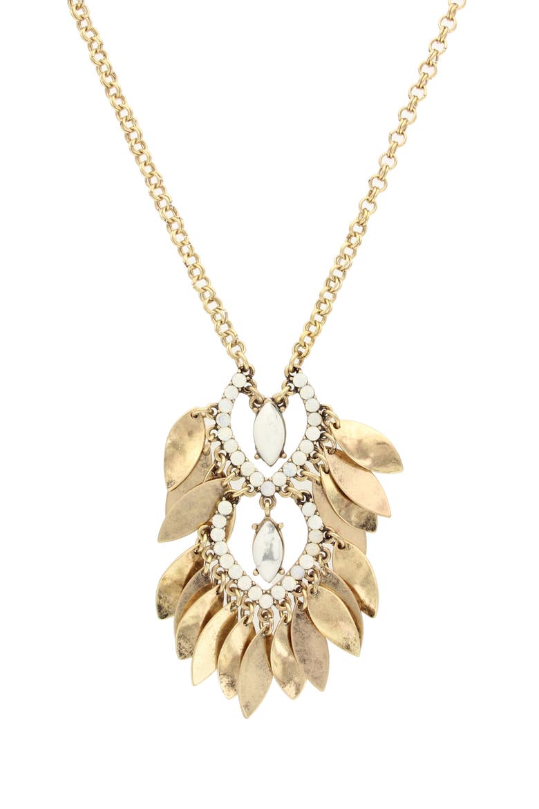 Carrisa Fringe Necklace, Main, color, WHITE