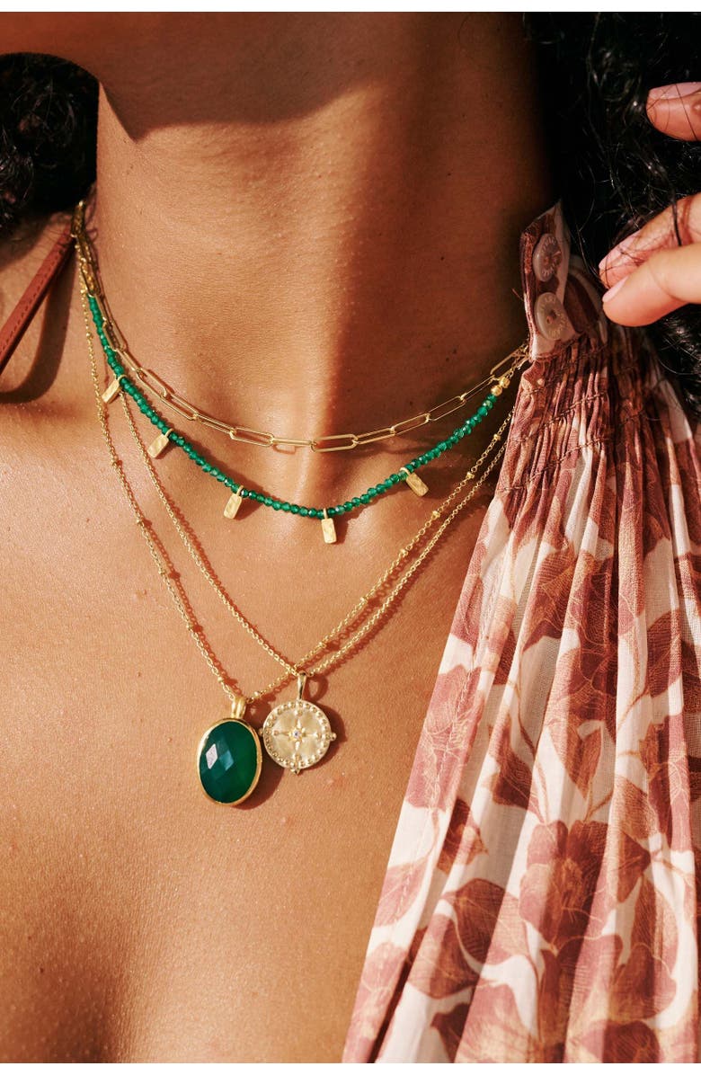 Murkani Green Onyx Pendant Necklace, Alternate, color, Yellow Gold