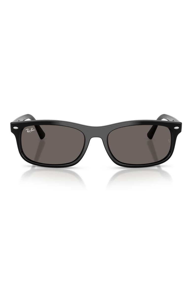Rectangular Sunglasses, Main, color, BLACK / DARK GREY