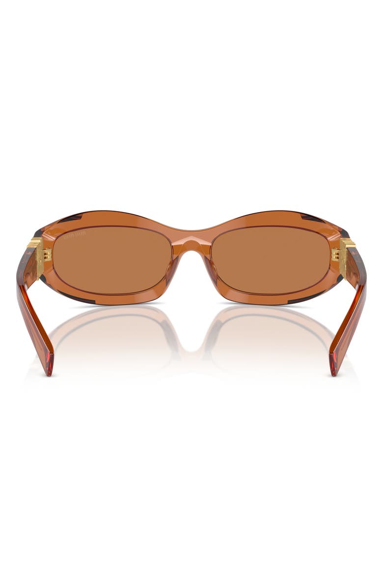 Miu Miu 61mm Oval Sunglasses, Alternate, color, Caramel
