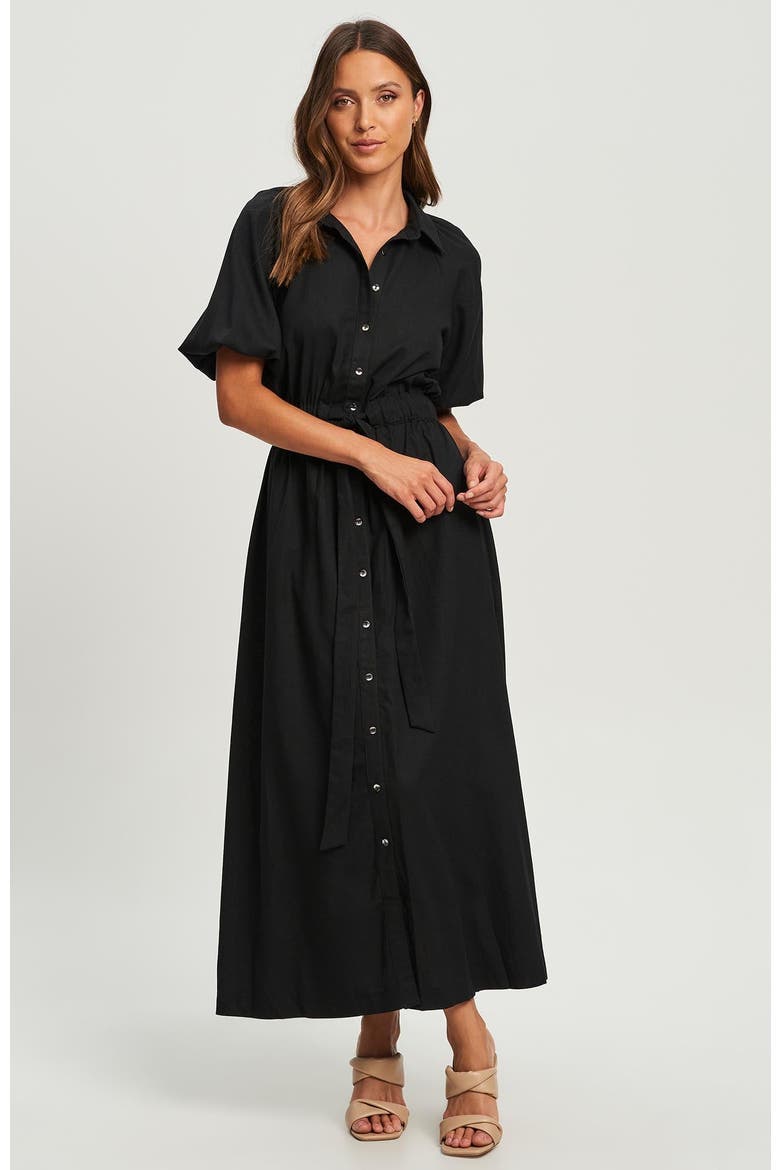 Orchid Shirt Dress, Alternate, color, Black