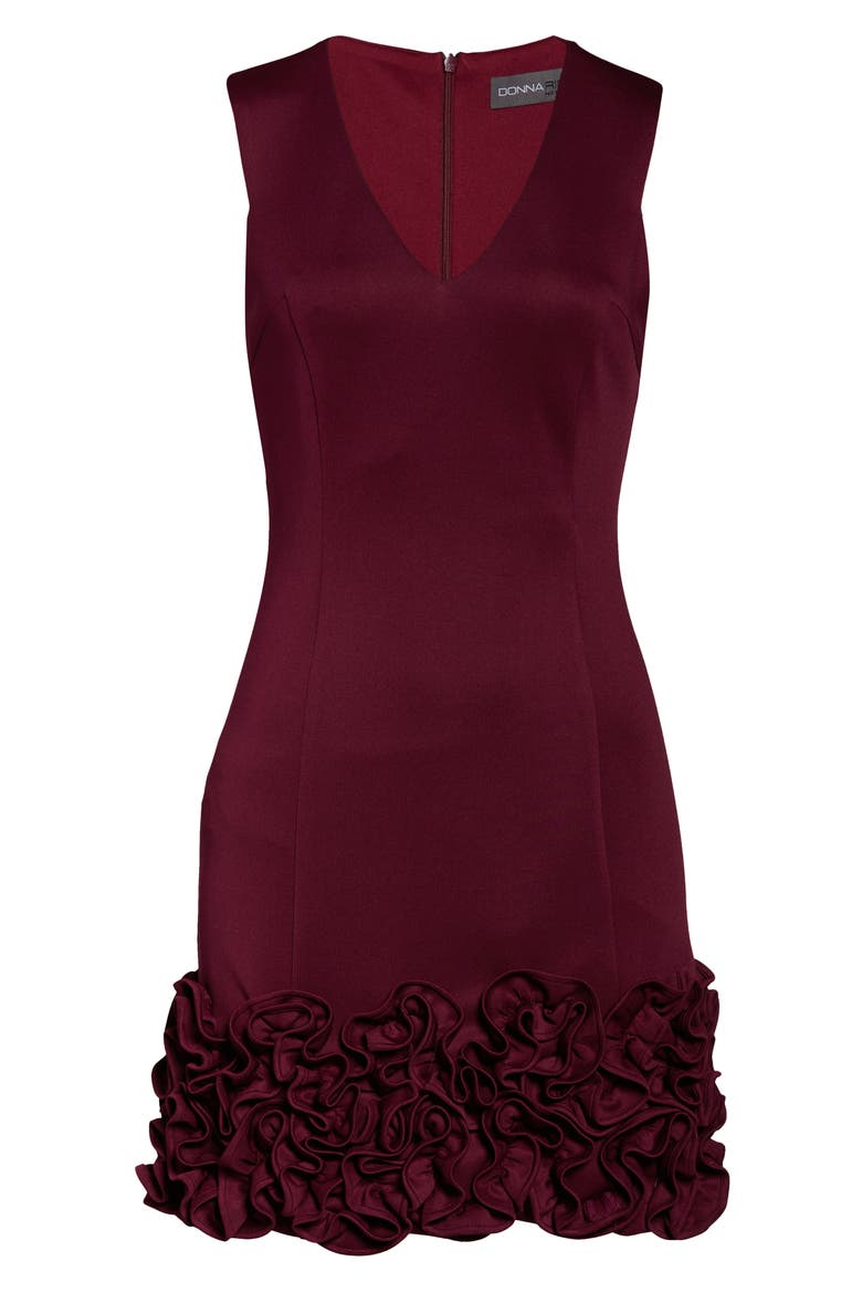 Donna Ricco Cupcake Hem Scuba Sheath Dress, Alternate, color, WINE