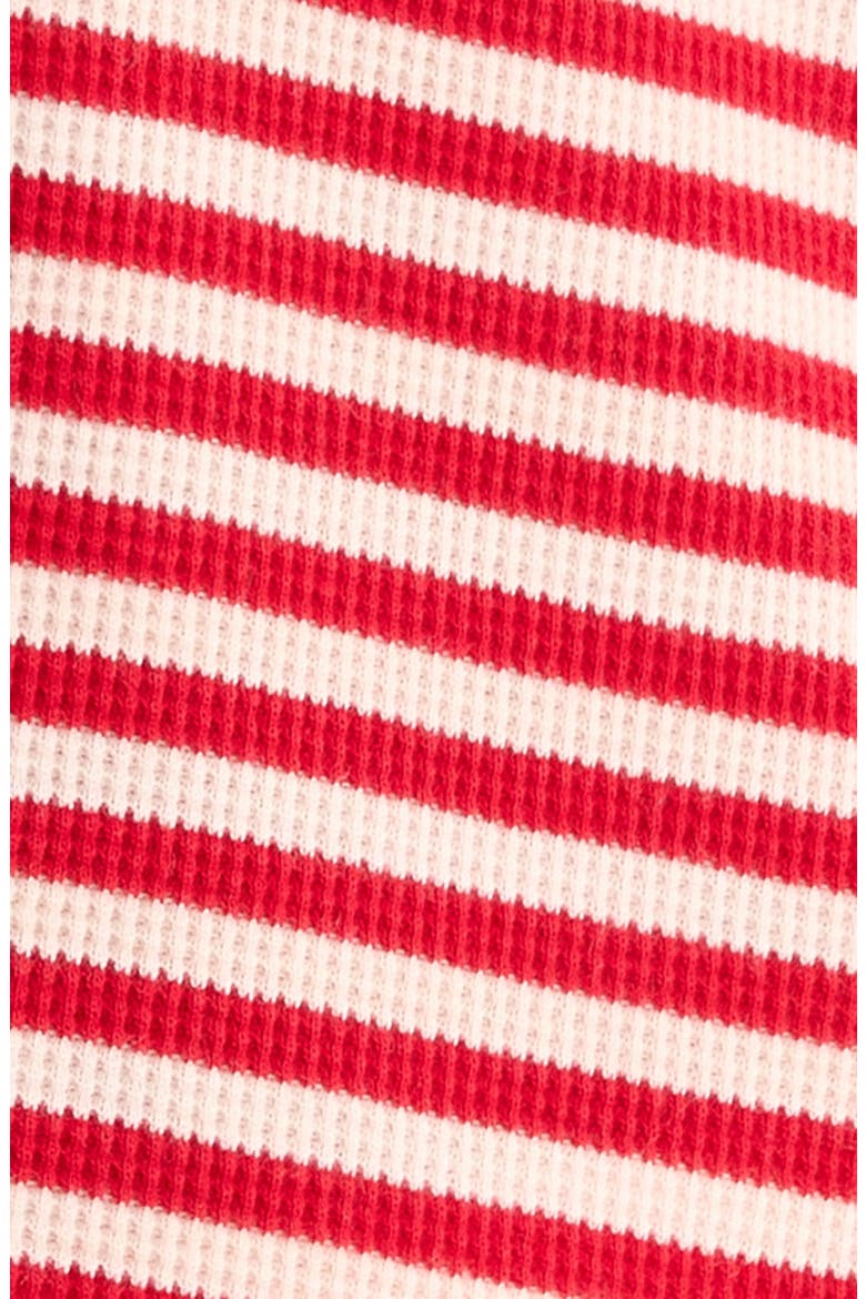 Cotton Blend Waffle Thermal Pajamas, Alternate, color, RED PARTY STRIPE