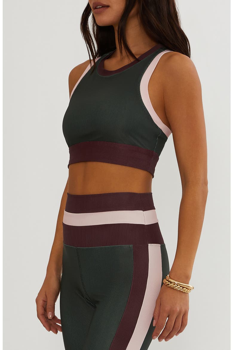 Gwen Ribbed Colorblock Sports Bra, Alternate, color, WILD BERRY COLORBLOCK