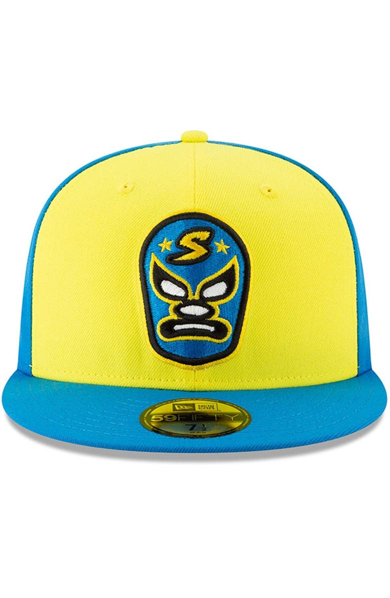New Era Men's New Era Yellow/Blue Sacramento Dorados Copa de la Diversion 59FIFTY Fitted Hat, Alternate, color, Yellow
