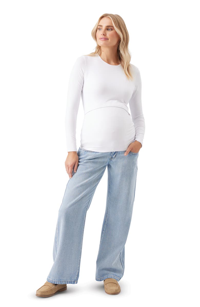 Ripe Maternity Luxe Knit Nursing Top, Alternate, color, White