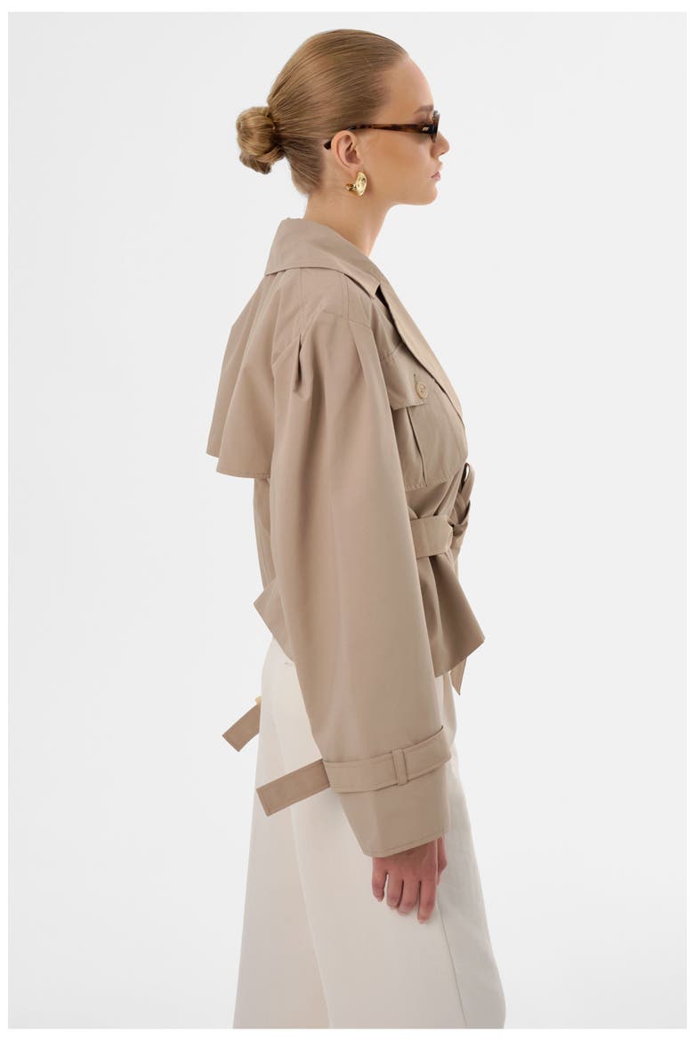 Quinn | Cropped Trench Coat, Alternate, color, Khaki