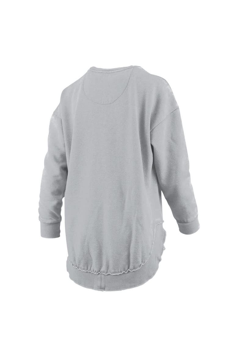 Women's Pressbox  Gray Alabama Crimson Tide Melange Poncho Vintage Fleece Long Sleeve Pullover Sweatshirt, Alternate, color, Gray