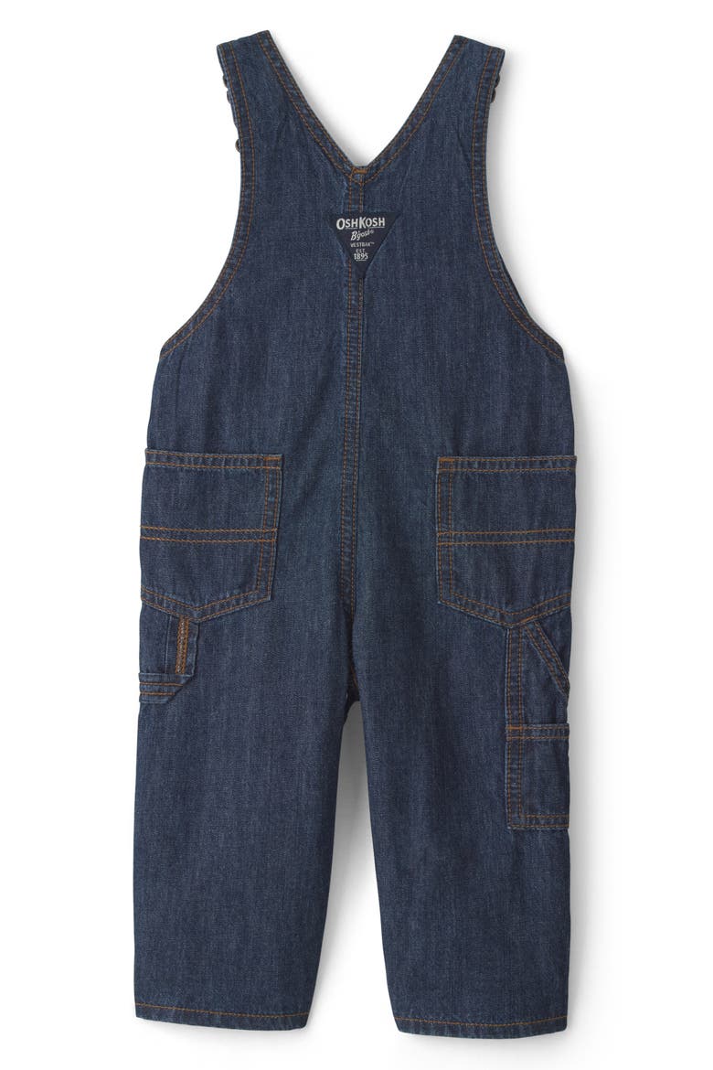 Cotton Denim Overalls, Alternate, color, DENIM BUF. CHECK OVERALL