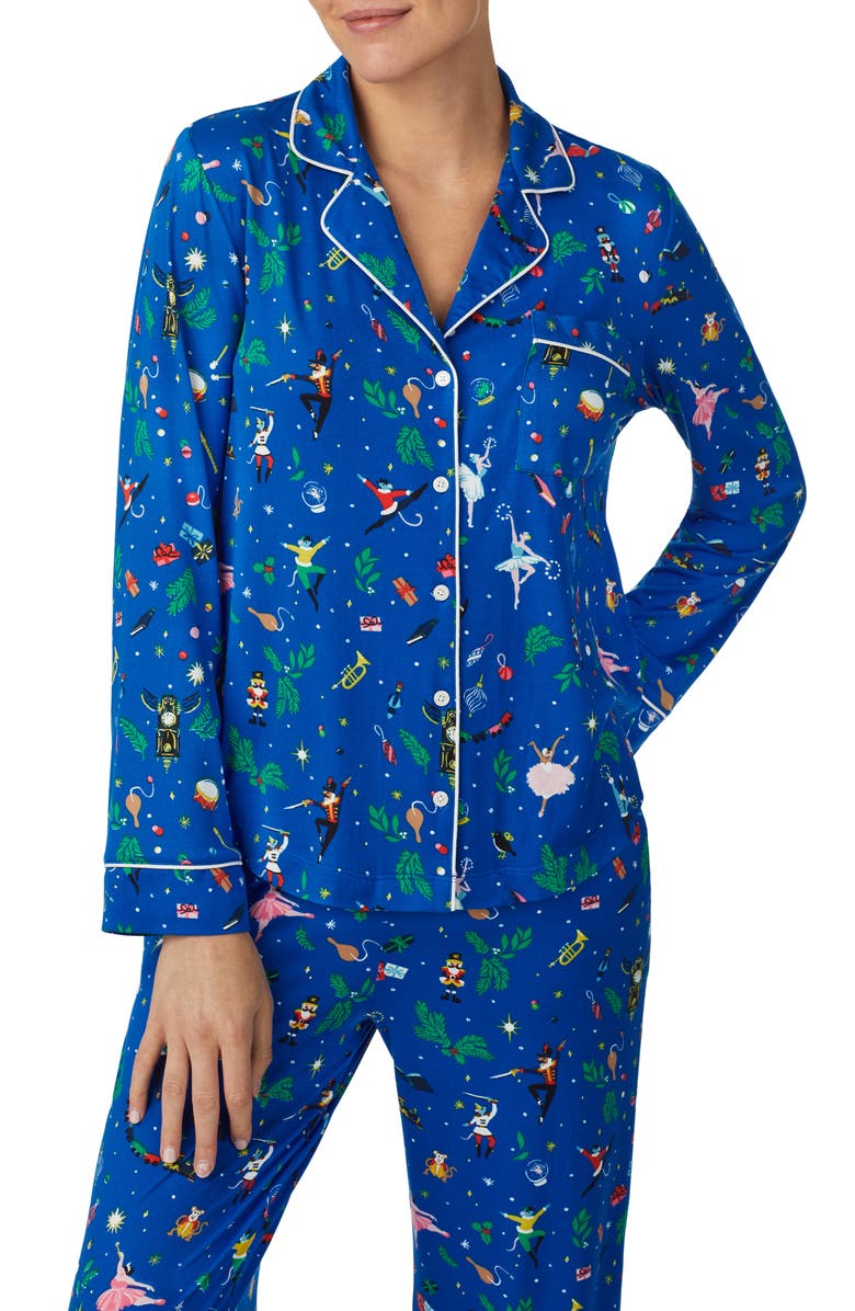 Kate Spade New York print pajamas, Alternate, color, Dark Blue Print
