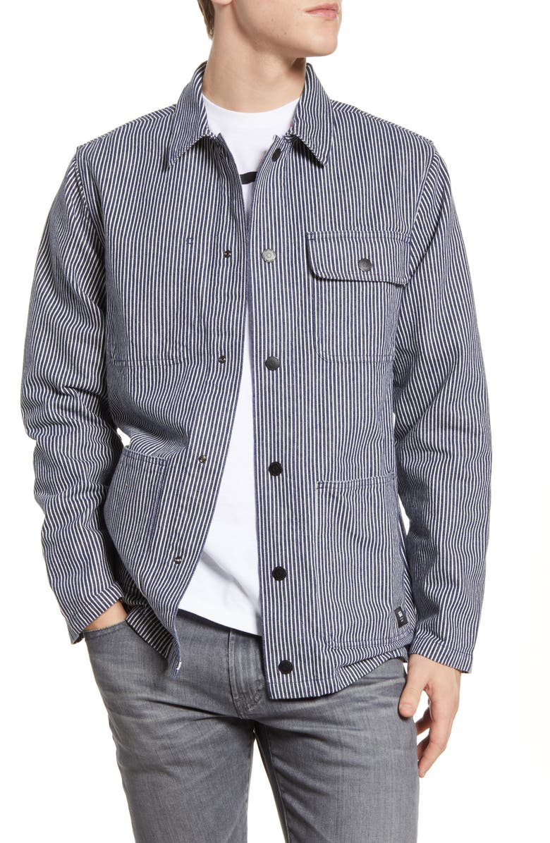 Vans Stripe Drill Denim Chore Coat, Main, color, 