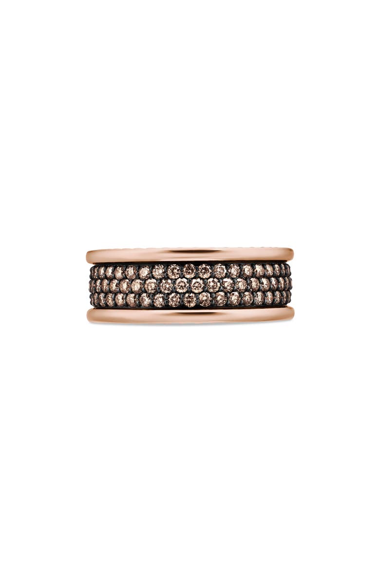 Band Ring in 18K Yellow Gold with Black Titanium, Main, color, ROSE GOLD/ COGNAC DIAMOND