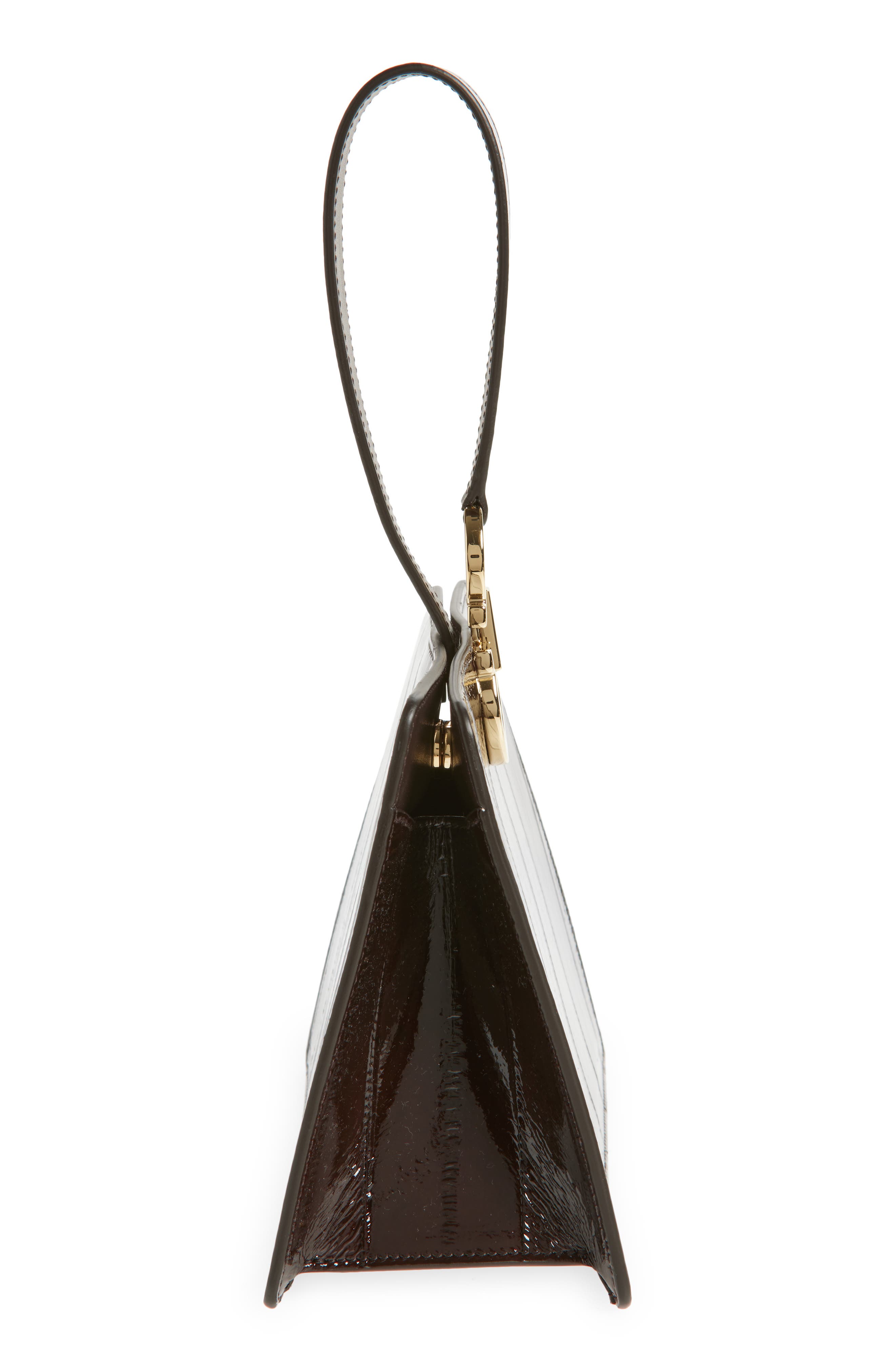 FERRAGAMO Double Gancio Eelskin Clutch, Alternate, color, Brown Testa Di Moro