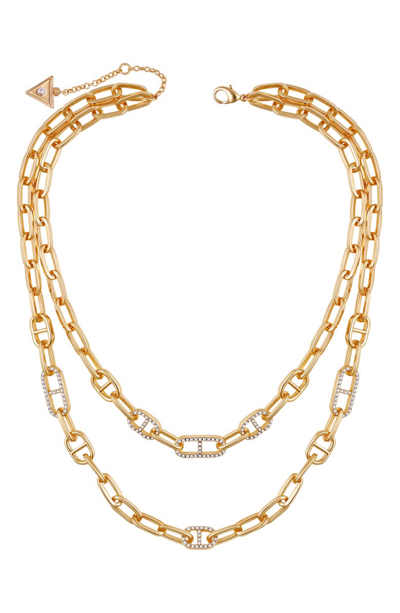 GUESS Layered Mariner Chain Necklace, Main, color, Gold Tone