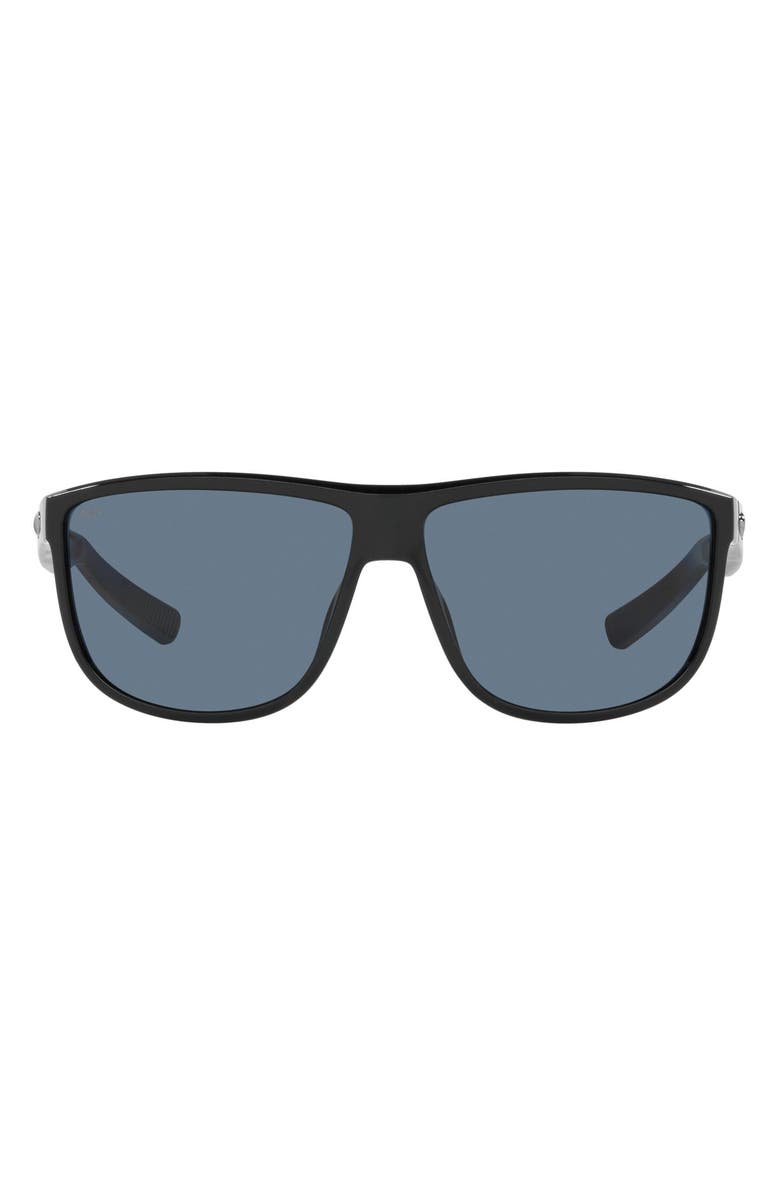 Costa Del Mar 61mm Polarized Square Sunglasses, Main, color, Black Grey