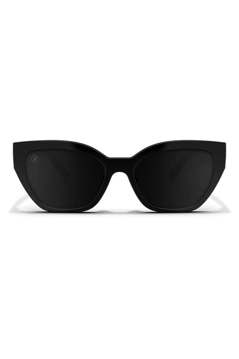 Jade 53mm Polarized Cat Eye Sunglasses, Main, color, JET BLACK