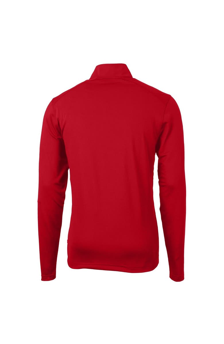 Cutter & Buck Men's Cutter & Buck Red Wisconsin Badgers Big & Tall Virtue Eco Pique Recycled Quarter-Zip Pullover Top, Alternate, color, Red