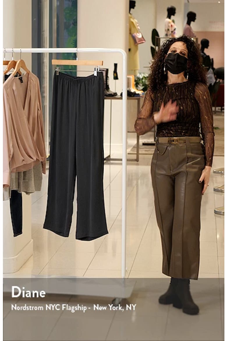Silk Georgette Crepe Ankle Straight Leg Pants video