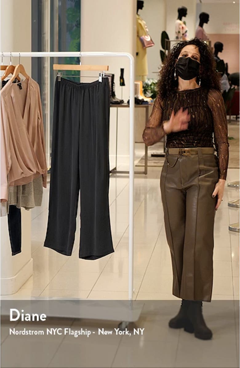 Silk Georgette Crepe Ankle Straight Leg Pants, sales video thumbnail