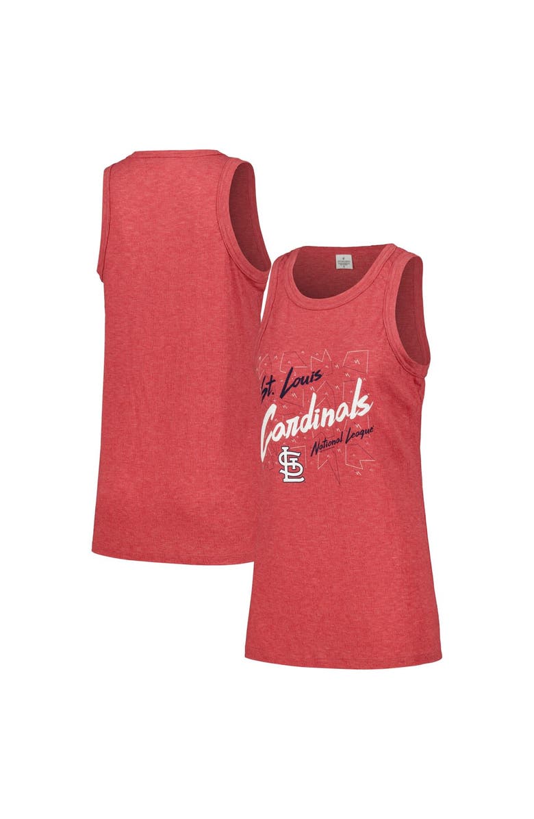 SOFT AS A GRAPE Women's Soft as a Grape Red St. Louis Cardinals Gauze High Neck Tank Top, Main, color, 