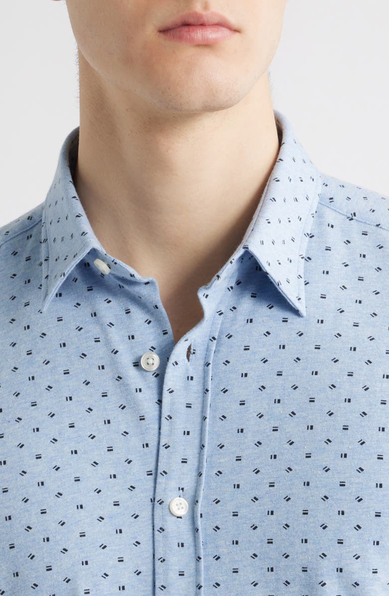 BOSS Roan Kent Stretch Cotton Button-Up Shirt, Alternate, color, Light Blue