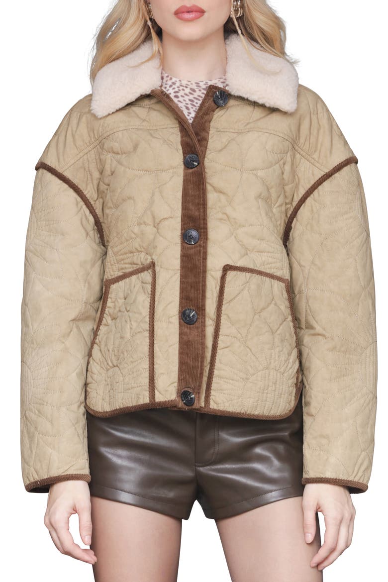 Oversize Floral Quilted Heritage Jacket, Alternate, color, VINTAGE KHAKI