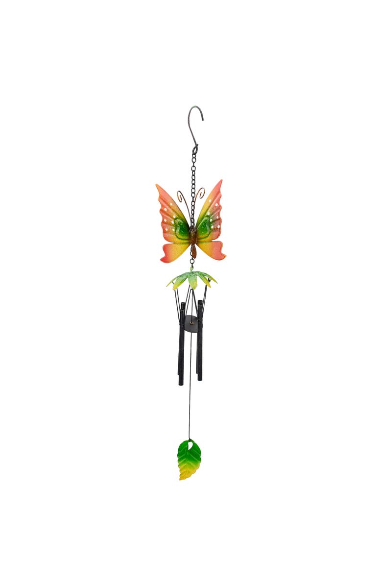 Northlight 19" Red Metal Butterfly Outdoor Garden Windchime, Main, color, Red