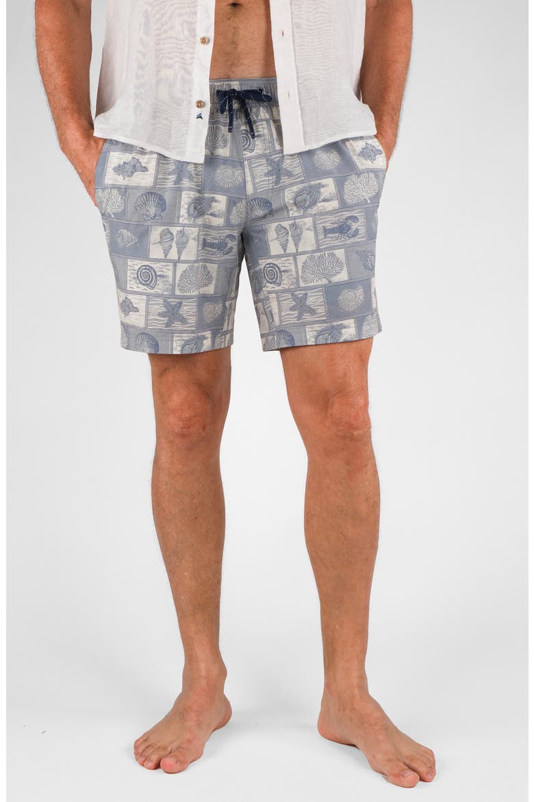 Hybrid 4-Way Stretch Swim Shorts, Main, color, INFINITY SHELL COLLAGE
