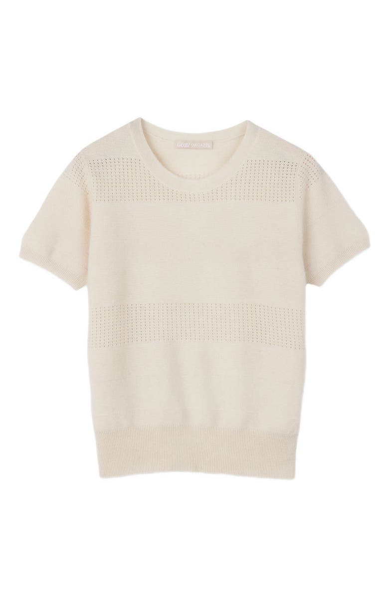 GOBI Mongolian Cashmere Short-sleeved Cashmere Crewneck Top, Alternate, color, 