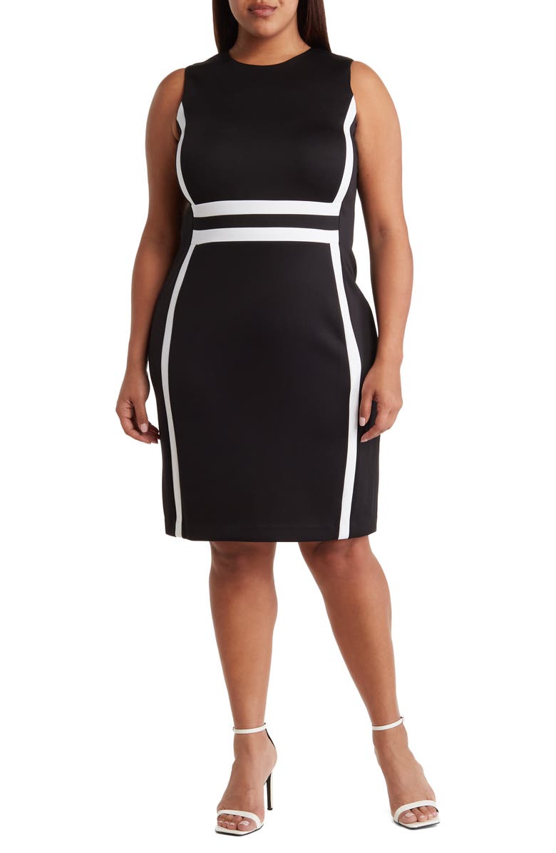 Calvin Klein Colorblock Sheath Dress, Main, color, 