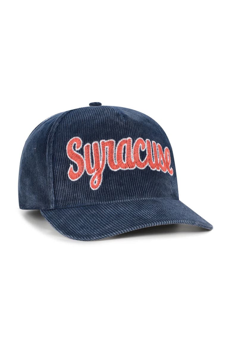 Men's '47  Navy Syracuse Orange Reclaim Snow Wash Corduroy Hitch Adjustable Hat, Alternate, color, Navy