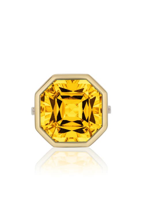 Goshwara Gossip Octagon Cut Stone & Pavé Diamond Ring In Yellow