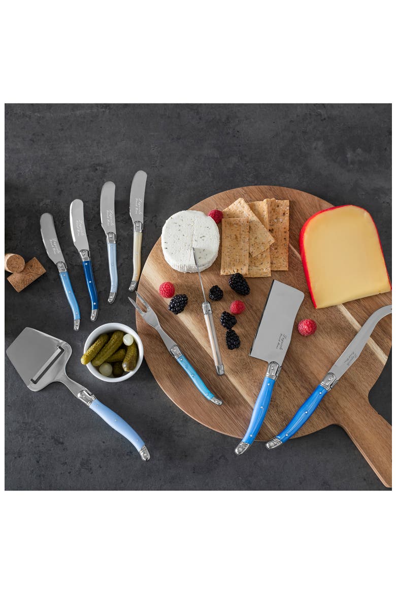 9-Piece Laguiole Cheese Knife Set, Alternate, color, BLUE